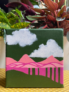 Tiny green and pink landscape by StudioXFlo